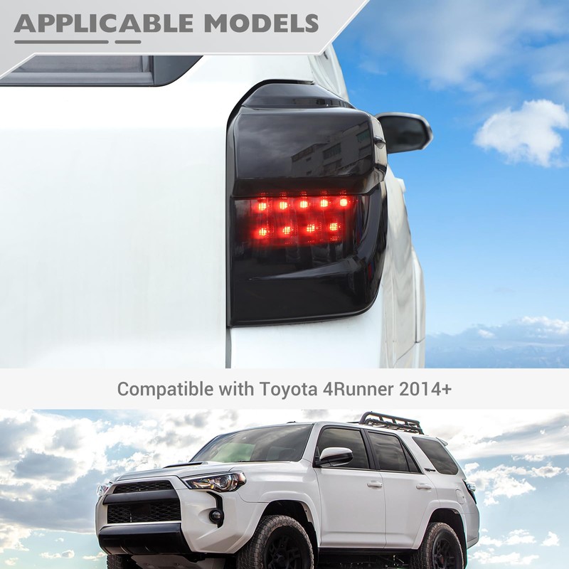 JeCar for 4Runner Tail Light Cover Trim Accessories for 2014-2023
