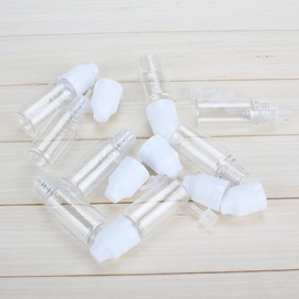 QUUPY 50Pcs 10ml Clear Plastic Squeezable Dropping Bottles Refillable Empty Eye Liquid Dropper Vials Sample Packing Storage Container with White Screw Cap and Removable Plug