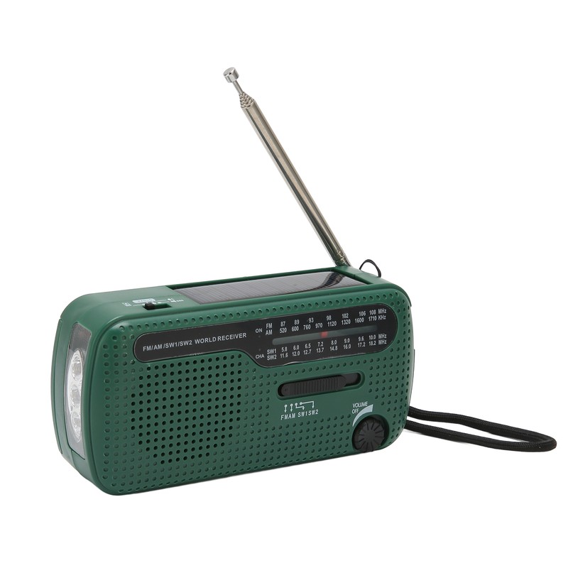 Hand Crank Solar Radio AM FM SW1 SW2 Camping LED
