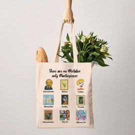 PYOUL Art History Lover Gift There are no Mistakes only Masterpieces Tote Bag Painting Artist Handbag Artist Lady Gift Art Teacher Gift (There are no Mistakes Tote)