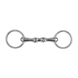 Equine Smile ES0117 Double Broken Stainless Steel Snaffle Bit Ring Diameter 65 mm Bit Thickness 16 mm (15.5 cm)