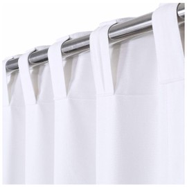 HOMIDATE White Cotton Curtains Set of 2, 50x72 Inch - Lightweight Bathroom Window Curtains, Tab Top Panels for Kitchen, Living Room, or Bedroom - Soft & Fabric White Curtain Panels