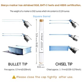 Bianyo 72 Colors Alcohol Markers Set, Dual Tip Art Markers with Bullet & Chisel Tips, Black Case with Customizable Card – Ideal for Coloring, Drawing, and Sketching as Thanksgiving & Christmas Gifts