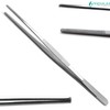 Dressing Tweezer 10" Tissue Thumb Forceps 3.3cm Serrated Tip Surgical