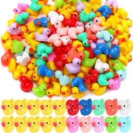 Guiqulai 200 Pcs Mini Resin Ducks Mini Ducks Mini Figurines Tiny Ducks Mini Resin Animals Little Ducks Miniature Figures Resin Ducks for Fairy Garden Aquarium Dollhouse Potted Landscape Party Decor