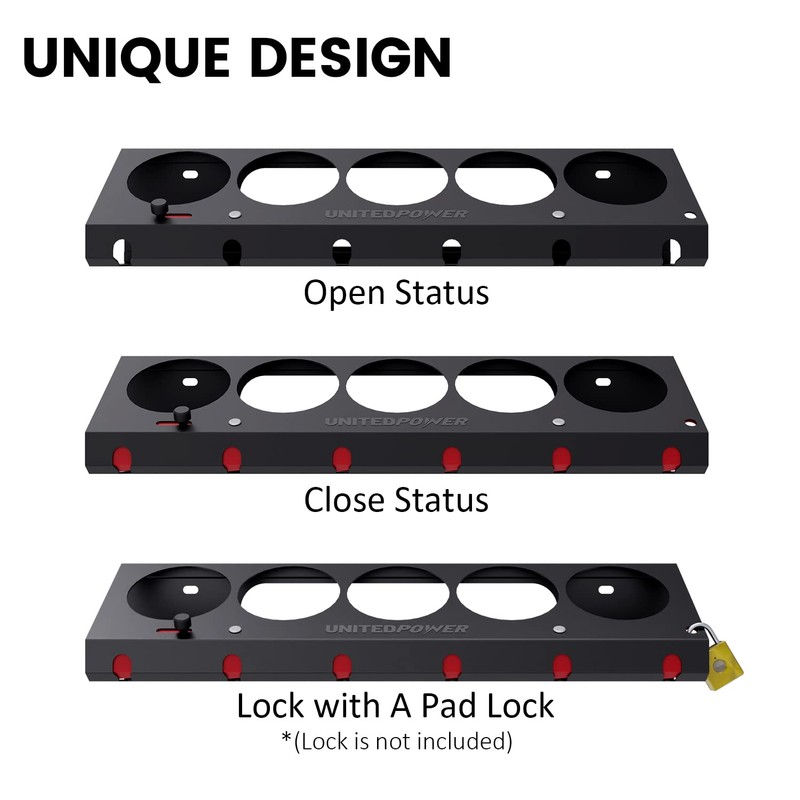 UNITEDPOWER Pneumatic Tool Holder Lockable/Aerosol Rack Combo, Wall Mounted Spray