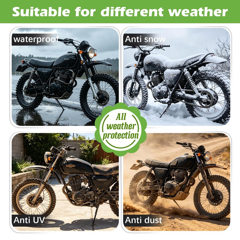 KALINCO Motorcycle Cover, 600D Waterproof Outdoor Motorcycle Cover, All Weather