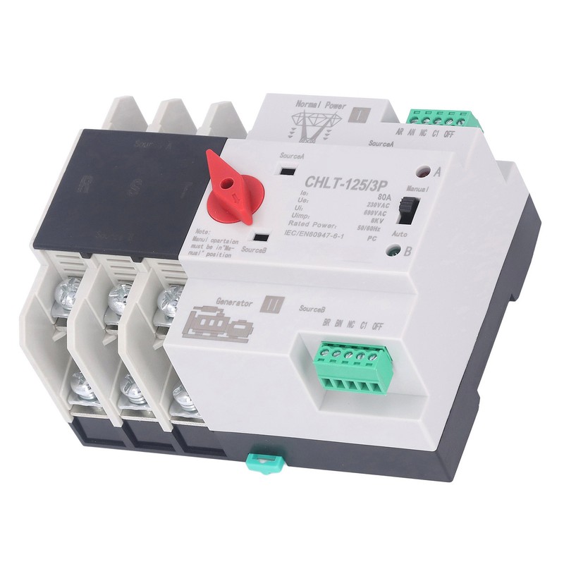 3P Dual Power Automatic Transfer Switch Uninterrupted Flame Retardant Electrical