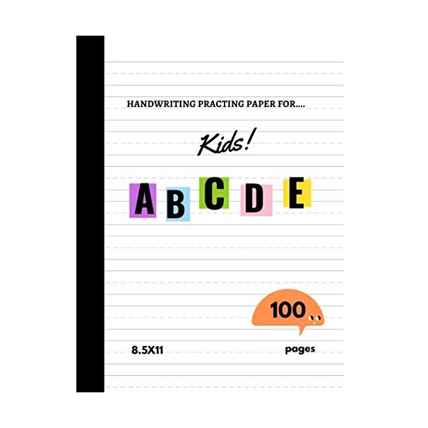 handwriting practice paper for kids 100 pages: This practice book