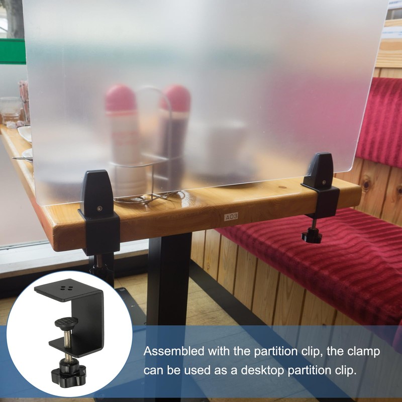 PATIKIL C Clamps, 2 Pcs Heavy Duty Metal Black Desk
