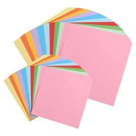 Husalsea 200 Sheets Origami Paper, 20 x 20 cm and 15 x 15 cm, Colourful Craft Paper for Origami, 10 Colours, Craft Set and Creative Projects