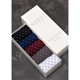 NUDUS Men’s Premium Cotton Socks - 5 Pair Dress Socks - 6-9 Shoe Size