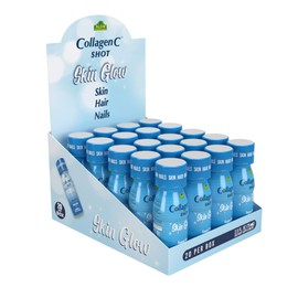 CollagenC - skin glow shot 20 pack - Collagen 10g, Vitamin c 1000mg, Biotin 1000mcg, Vitamin D 800 IU - Natural Orange-Ginger Flavor 2.5oz Bottle - 20 Pack