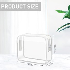 12 Pack Clear Makeup Bags,PVC Zippered Cosmetic Bag for Travel Makeup Organizer TSA Approved Pouch,Toiletry Carry Pouch Portable Waterproof Plastic Travel Organizer Case