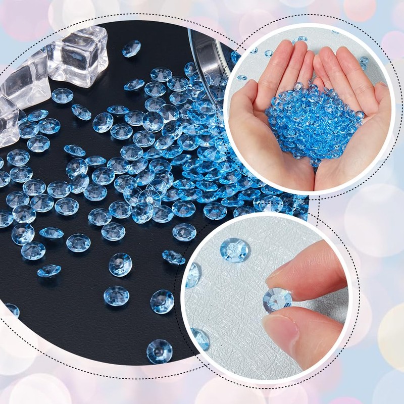SOFPLATE 1000Pcs 7MM Blue Wedding Table Scatter Confetti Crystals Acrylic