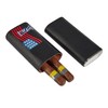 Leather Cigar Case, Travel Humidor Set, 3 Pack Black Embroidery