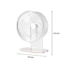 Super-Silent Hamster Exercise Wheel: Silent Spin Toys Hamster Running Wheels with Height Adjustable Stand for Hamsters Gerbils Mice Or Other Small Animals -6.5inch Clear