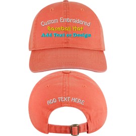 Custom Embroidered Baseball Hat (Dad Hat - Coral)