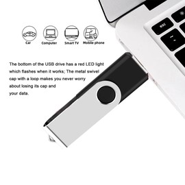 USB Flash Drive 8GB 20 Pack, MAKACTUA USB 2.0 Flash Drives Thumb Drive Swivel Memory Stick Jump Drive Pen Drive Zip Drive Black