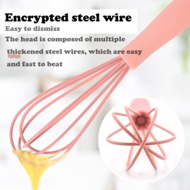 Colored Silicone Egg Beater Set of 8 Mini Silicone Whisks for Blending Whisking Beating Stirring Cooking and Baking Kitchen Essential Tools