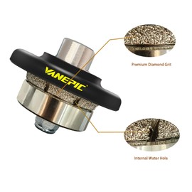 VANEPIC 3/16 inch B5 Diamond Demi bullnose Half Bullnose Profile Wheel Diamond Hand Profiler Router bit with 5/8-11 Thread for Grinder Polisher Granite Marble Concrete and Countertop Edge