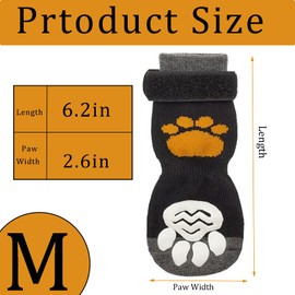 2 Pairs Dog Socks, Dog Boots for Injured Paws Waterproof, Dog Bandages for Paws, Strong Grips Traction Control Prevents Licking Dog Paw Protection For Pet Puppy Dogspaws