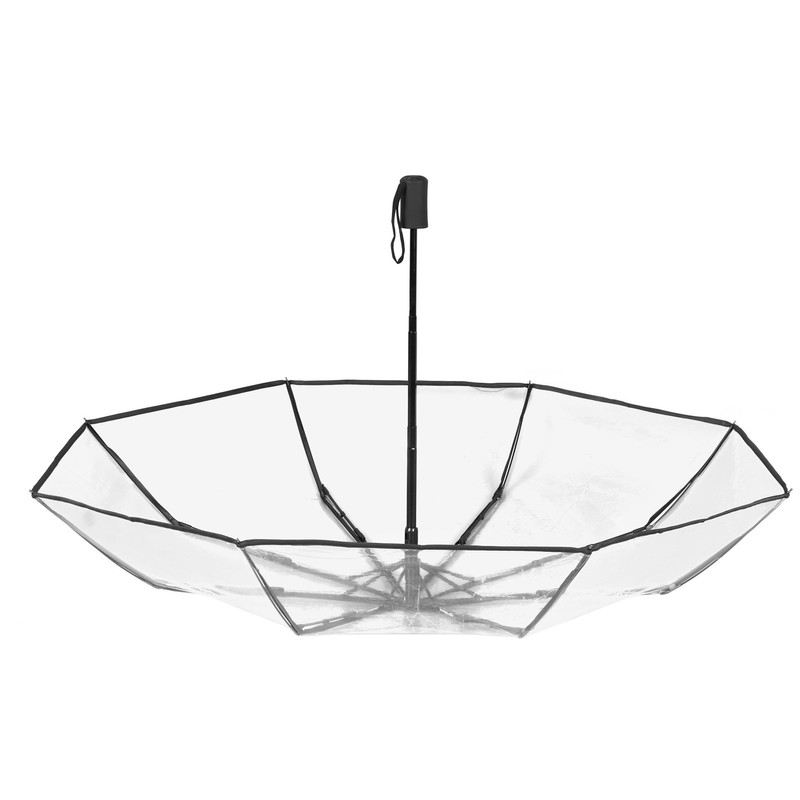 Compact Umbrella Black Transparent Automatic Design Sturdy Structure Travel Umbrella