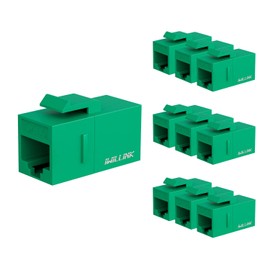 iwillink 10-Pack Female to Female Cat6 Keystone Jack, UTP Keystone Coupler Insert, Green