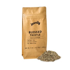 Jovvily Blessed Thistle Herb - 8 oz - Herbal Tea - Cut & Sifted