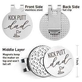 QVUXZ Dad Golf Ball Marker Gifts, Dad Golfing Gifts from Daughter Son Kids, Fathers Day Golf Gifts, Birthday Christmas Golf Lover Gifts for Dad, Golfer Gifts for Dad, Kick Putt Dad