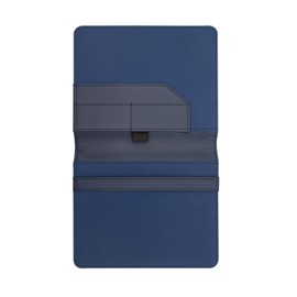 Recetario Médico Tamaño Esquela Imitación Piel Con Porta Block, Papelera Doble Tarjetero, Tapas Acolchadas y Terminado Cosido, Color Azul.