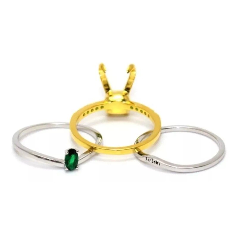 Importacion Set Aretes Y Anillo Sylvie Princesa Asgard Chapado Oro