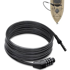 NDakte Bike Lock, Extra Long Straight Cable Lock(6ft to 27ft) with Resettable Combination, Unique Male Narrow Designed to Especially Suitable for Kayak, Scooter and Paddle Boards Canoe Jet Ski
