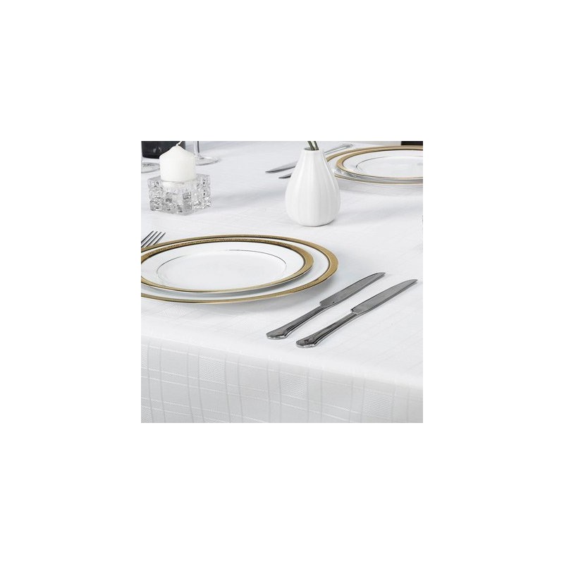 Emma Barclay Chequers - Jacquard Table Cloth in White -
