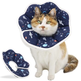 QIYADIN QIYADIN Soft Cat Cone, Adjustable Recovery Collar After Surgery to Prevent Licking Wound, Protective Cat Neck Cone, Comfortable Pet Elizabethan Collar for Cats Kittens and Puppies (Medium)