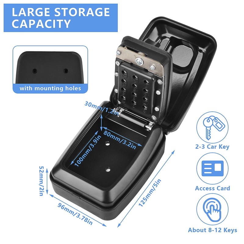Xndryan Key Safe Wall Mounted, Police Approved Key Lock Box