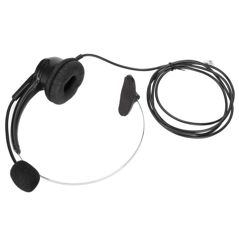 Telephone Headset RJ9 Earphone with 330° Adjustable Microphone for Home