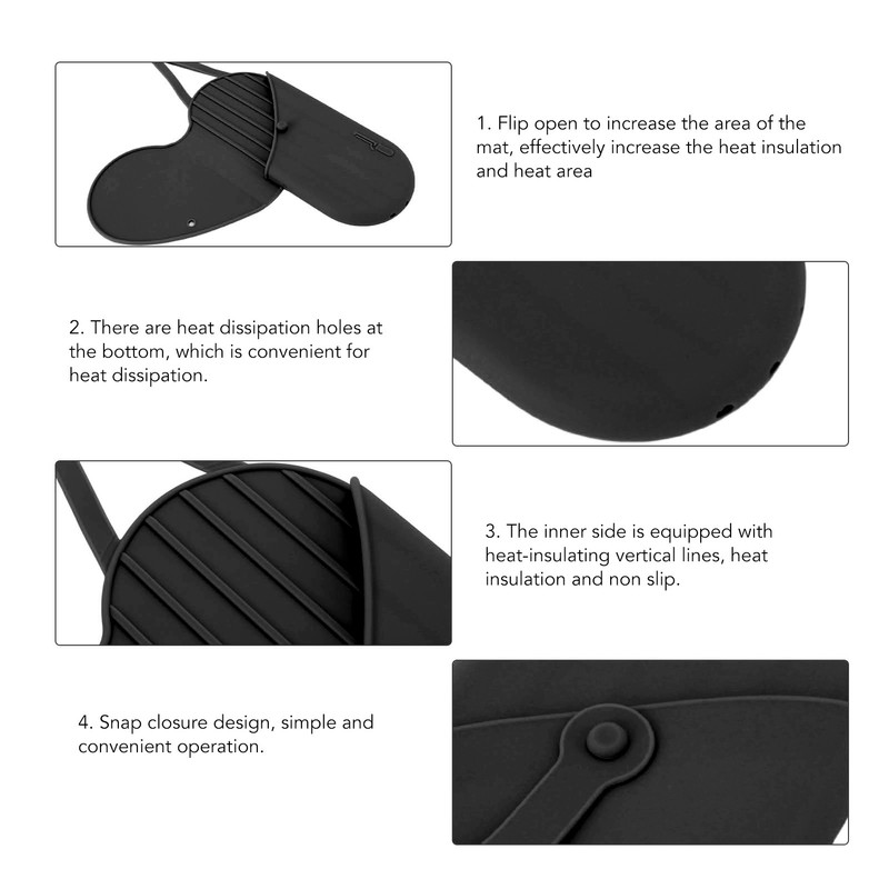 Silicone Heat Resistant Mat Pouch with Hanging Hole Portable Travel