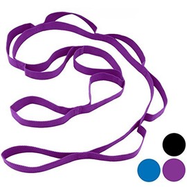 Wacces Yoga Strap Stretch Restore Multi-Grip Fitness Pilates Stretching Belt Multicolor (Purple)