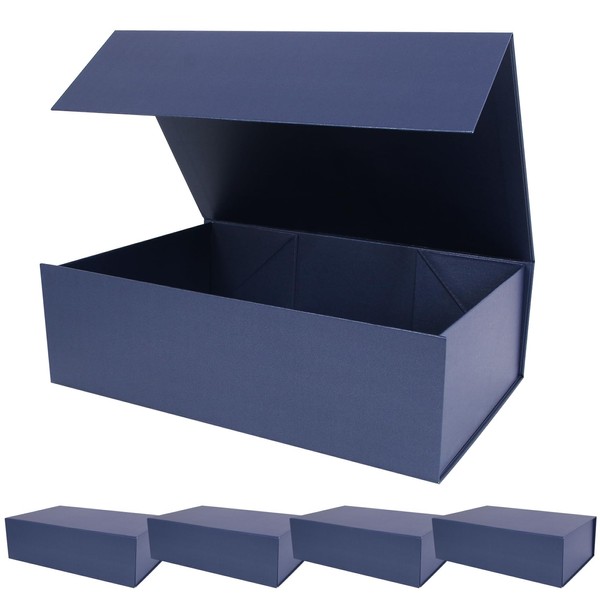 Aimyoo Aimyoo Navy Blue Magnetic Gift Boxes with Lids 13.8x9x4.3