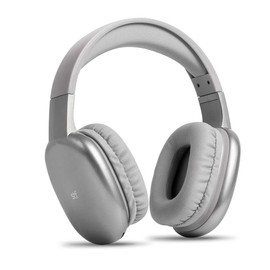 STF Audífonos De Diadema Inalámbricos Aurum, Conexión 5.0, Micrófono Incorporado para Llamadas, Conexión De Cable 3.5 mm, Tiempo De Uso De hasta 10 Horas, Alcance Inalámbrico De 10 Metros (Gris)