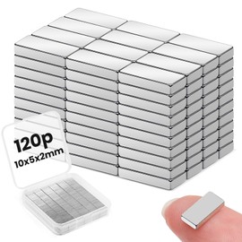 LOVIMAG 10x5x2mm Small Bar Magnets, Rare Earth Magnet Strong, 120Pcs Neodymium Magnets for Crafts, Whiteboard, Fridge, Science, Office and DIY