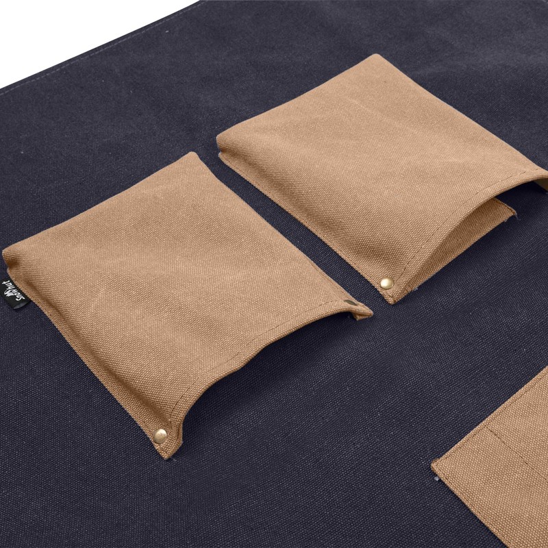 Two-tone work apron - heavyweight cotton canvas with multiple pockets