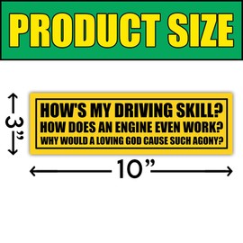 BAVAHA [10"x3"] How Am I Driving How Does An Engine Work Bumper Magnet Hows My Driving Stickers Funny Mechanic Stickers Christian Car Magnet Jesus Sticker Decorations for Car Truck Toolbox Accessories