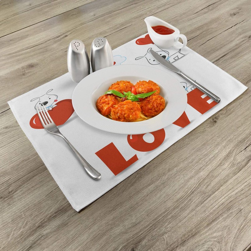 Ambesonne - Juego de Cuatro manteles Individuales, Multi 16, 12.5"