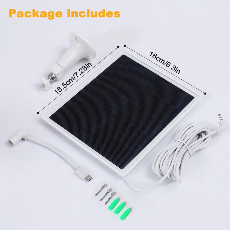 OuOudoit Solar Panel Charger for Ring Camera, Compatible with Ring