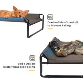 Veehoo Elevated Outdoor Dog Bed - Raised Dog Bed, Small Dog Bed, Dog Cot, Dog Beds for Small Dogs, Dog Bed Medium Size Dog, with Cooling Teslin Mesh and Anti-Slip Feet,CWC2201CP