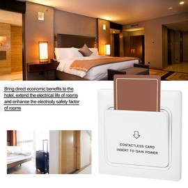 Power Key Card Sensor Switch Panel for Hotel Energy Saving with Electricity Recognition, ABS PC Material, 125K Frequency Induction Card Compatible, White