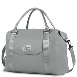 SUPROMOMI Travel Duffel Bag, Sports Tote Gym Bag, Carry on Bags for Airplanes, Shoulder Weekender with Wet Pocket, Nylon Overnight Crossbody Bag for Women, Yoga Travel must haves Large Bag Grey…