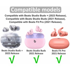 IiEXCEL Compatible with Beats Fit Pro Ear Tips, 6 Pairs S/M/L Replacement Soft Silicone Rubber Flexible Fit in Case Gel Eartips Earbuds Earplug Compatible with Beats Studio Buds + Coral Pink